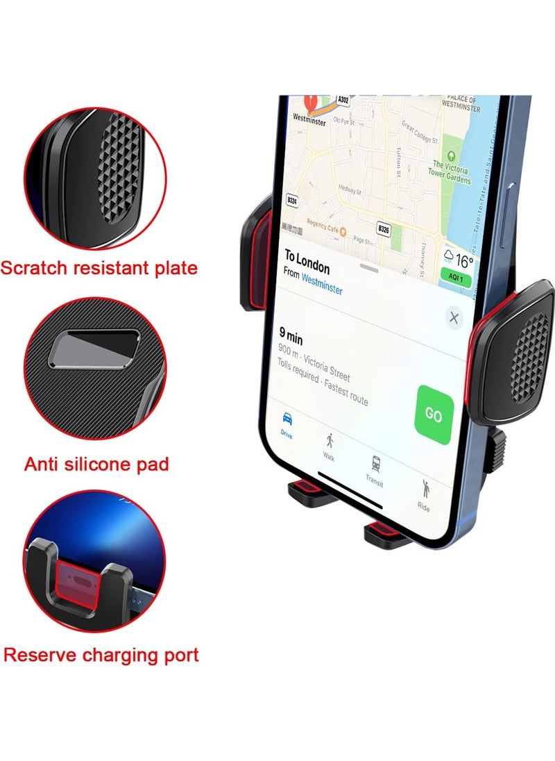 X-level Long Arm Car Phone Holder Dashboard Windshield Air Vent Car Phone Mount Anti Shake Strong Suction Car Mobile Holder Rotatable Car Phone Stand Cell Phone Holder for Car with Air Vent Clip For All Phone  - Image 5