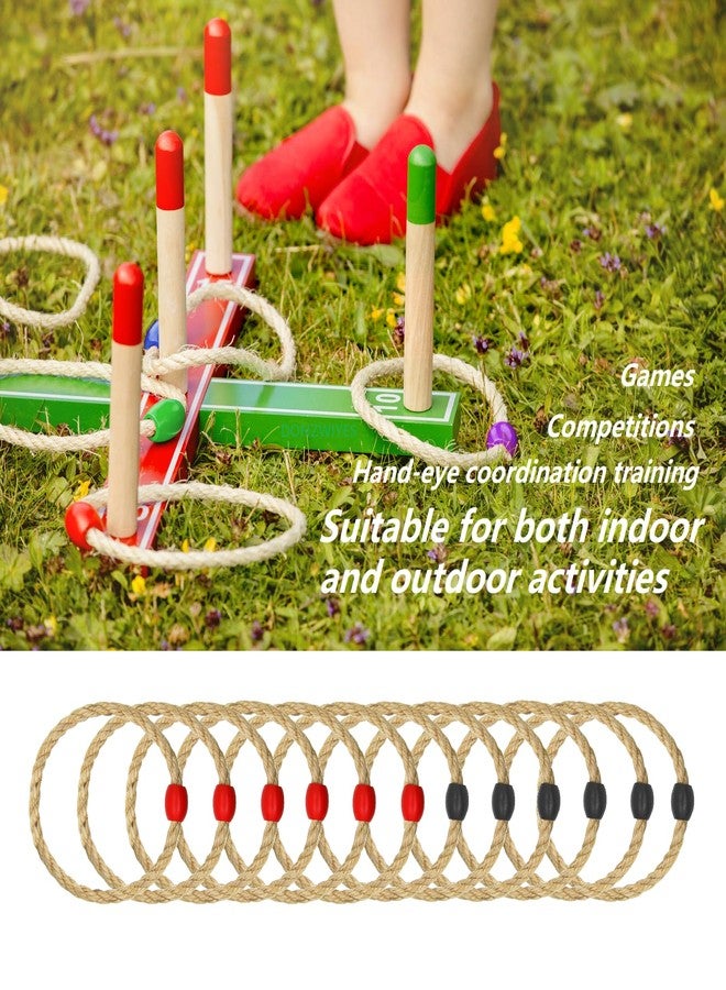 DONZWIYES 12 Pack Sisal Rope Ring Toss Game Replacement Parts for Adults and Kids, Outdoor Toss Rings for Agility Practice and Speed Game and Yard Games and Lawn Games for Party (Red and Black) - Image 4