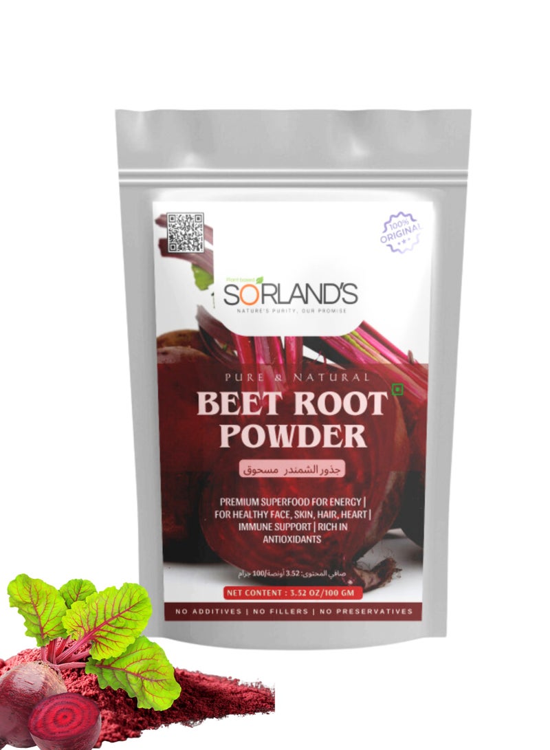 Sorland's Pure Beet Root Powder -100 Gram (100% Natural | No Additives | Nutrient-Rich Superfood) - Image 2