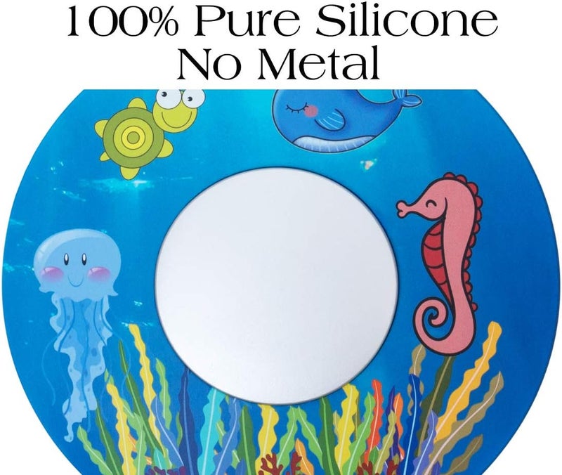 WSZCML Bathtub Drain Stopper, Silicone Tub Stopper Plug, Universal Bath Drain Cover, Beautiful Coral Reef Illustration, Kids Tots Babies Gift (Blue Whale) - Image 4