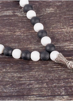 The Black Pearl Accessories Black & White Alabaster Stone Prayer Bead of 33 Beads  - Image 3