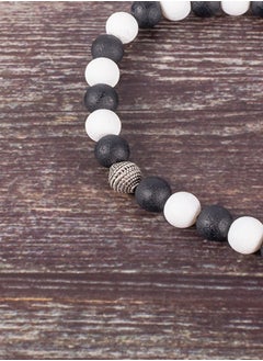 The Black Pearl Accessories Black & White Alabaster Stone Prayer Bead of 33 Beads  - Image 2