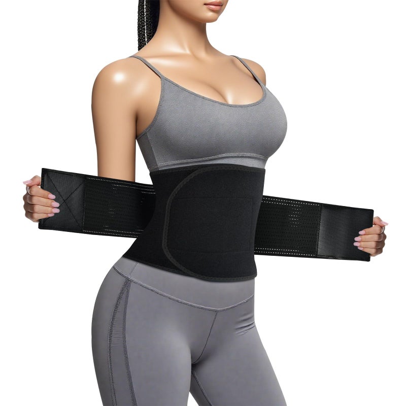LKV Sculpt Touch Waist Trainer For Women Lower Belly Fat - Thick Sweat Band Waist Cincher Trimmer - Slimming Body Shaper Belt Black - Image 2