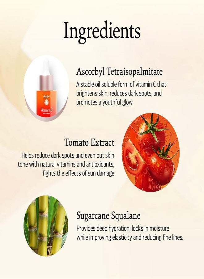 Indulgeo Essentials Vitamin C Glow Essence For Glowing Skin With Sugarcane Squalane 20ml | Reduces Dark Spots, Fine Lines, Wrinkles & Hyperpigmentation | Vitamin C Face Serum For Men And Women - Image 4
