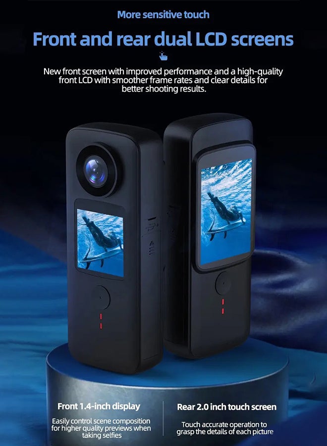 Generic Waterproof Action Camera 4K HD 2.4G Wifi 150° Wide Angle Sport Video Cameras,included 128G Card, 1800mAh Battery 20MP Photos Anti-shake Vlog Cam - Image 2