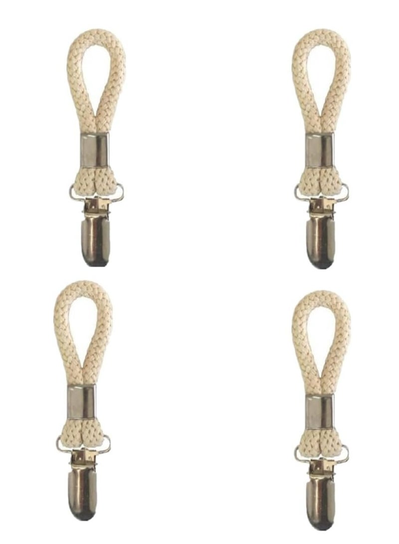 Oasisgalore 4 Pcs Rust-Resistant Metal Cotton Rope Towel Clips, Durable Hanging Clips for Towels and Fabrics  - Image 1