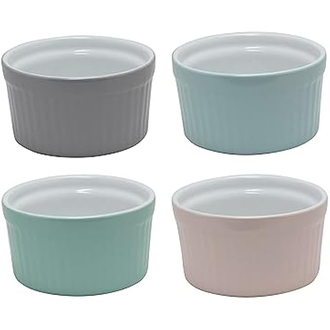 طبق كريم بروليه ٤ قطع مقاس ٩ سم × ٥ سم