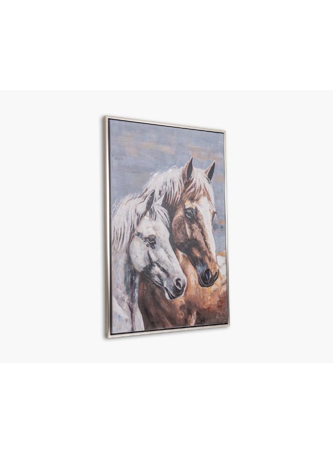 2XL Home Horse Painting 100X150 Brwn/Wht/Champ  - Image 3