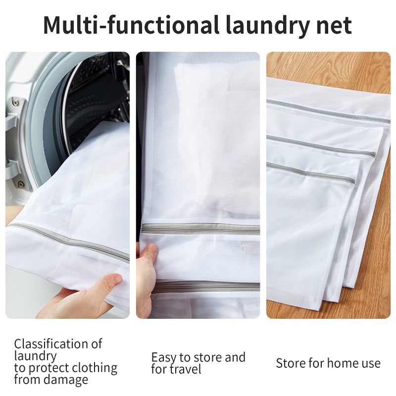 MDSXO 10 Pack Mesh Laundry Bags for Delicates with Non Rust Zipper- MDSXO White Laundry Bags Mesh Wash Bags, Easy Fit Bra, Sock,Lingerie,Sneaker,Baby Laundry for Washing Machine Travel Storage[1XL/3L/3M/3S] - Image 3