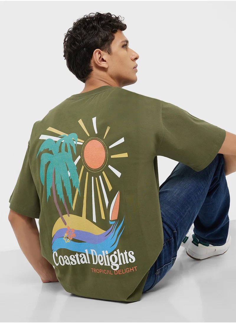 Seventy Five Beach Print T Shirt