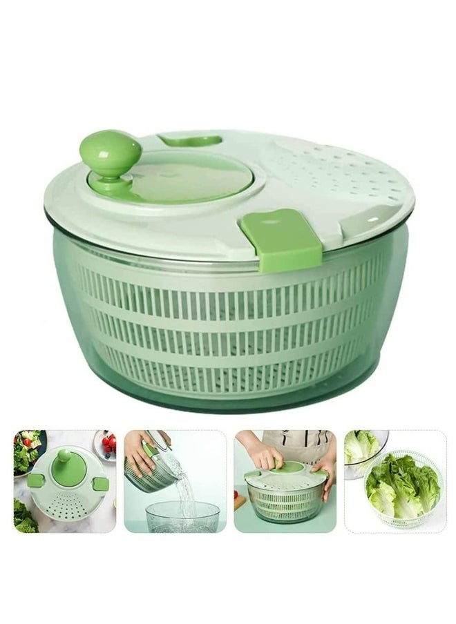 Generic Fruits and Vegetables Dryer, Dry Off Drain Lettuce with Ease for Tastier Salads Hollow Drain Basket, Hand-Cranked Vegetable Dehydrator for Kitchen Washing and Drying, Green 