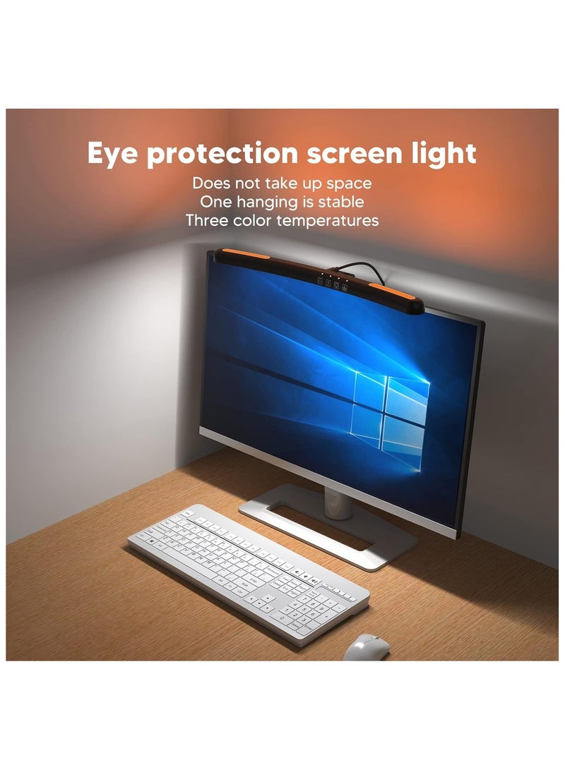 نهر قو ضوء شاشة الكمبيوتر، 7 ألوان RGB قابلة للتعديل، مصباح شاشة كمبيوتر منحني، شريط إضاءة شاشة LED للعناية بالعين، شريط إضاءة شاشة مع 3 أوضاع ألوان لألعاب المكتب والمنزل والمكتب - Image 4