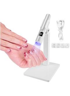 Folanry UV Lamp for Nails, Rechargeable Portable Small Nail Lamp, Nail Dryer for Gel Nail Polish, with Stand, 20s/60s Timing Modes, for Curing Nail Glue & Nail Tips,With LED Display  - Image 1