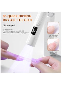 Folanry UV Lamp for Nails, Rechargeable Portable Small Nail Lamp, Nail Dryer for Gel Nail Polish, with Stand, 20s/60s Timing Modes, for Curing Nail Glue & Nail Tips,With LED Display  - Image 2