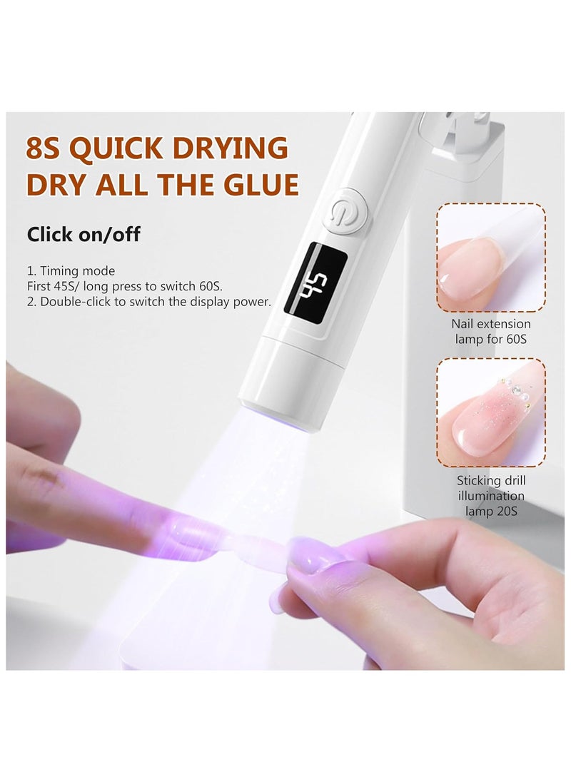 Folanry UV Lamp for Nails, Rechargeable Portable Small Nail Lamp, Nail Dryer for Gel Nail Polish, with Stand, 20s/60s Timing Modes, for Curing Nail Glue & Nail Tips,With LED Display  - Image 2