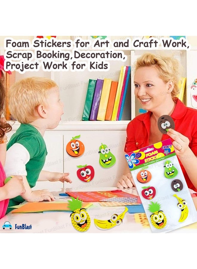 FunBlast Foam Stickers - 3D Self Adhesive Puffy Stickers for Kids, Fruits Theme Stickers for Art and Craft Work, Scrap Booking, Decoration, Project Work for Kids - Multicolor - Image 5