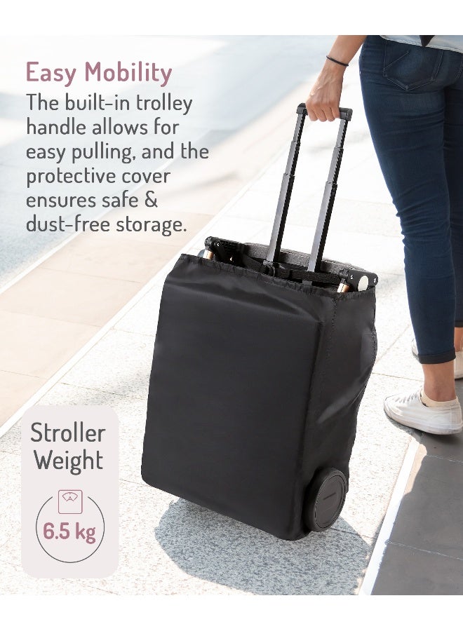 Bonfino عربة أطفال بونفينو رانواي مع حزام أمان 5 نقاط، مظلة قابلة للتعديل وعجلات أمامية دوارة 360 درجة، من 0 إلى 3 سنوات، 66 x 48 x 98 سم - بيج - Image 3