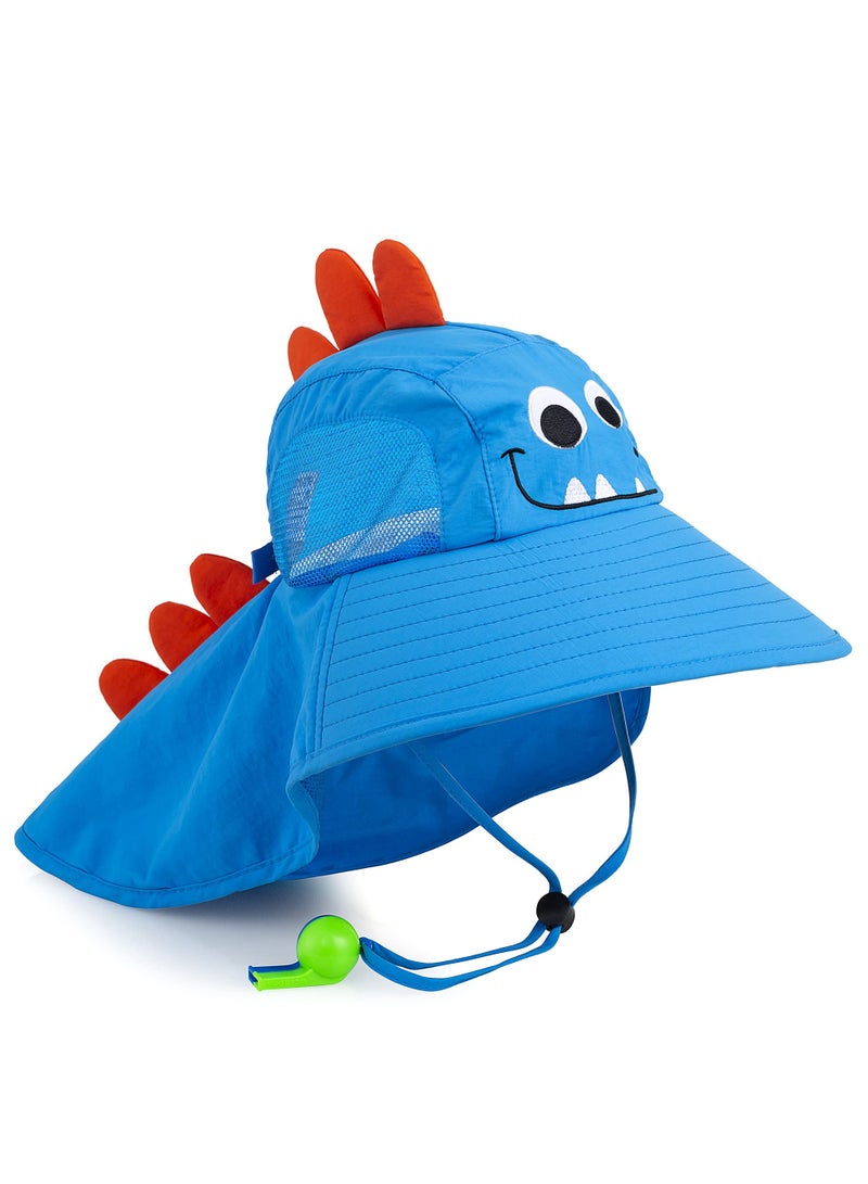 Kids Sun Hat UPF 50+ Boy Girl Protection Hat Wide Brim Beach Hats with Mesh and Adjustable Chin Strap