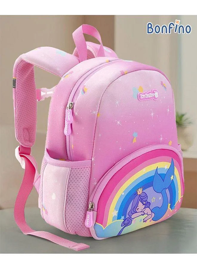 Bonfino Bonfino Mermaid School Bag, Ergonomic Support, Mesh Back Panel, Adjustable Padded Straps, 6 Years+, Pink - 12 Inches
