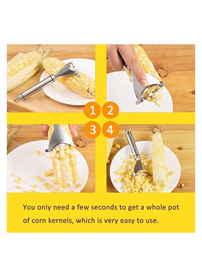erorex - Corn Stripper,Corn Cob Peeler Corn Remover Corn Kerneler with Stainless Steel Blades and Hand Protector - Image 1
