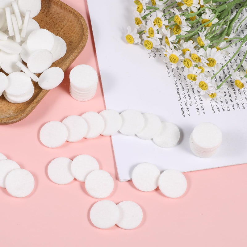 SynHHergyx Diffuser Refill Pads, 50 Pcs 1 Inch Round Essential Oil Diffuser Pad Mini Microfibre Air Filter Scent Pads Unscented Pad for Humidifier Air Purifier Home Car Plug in Diffuser-Refill (White) - Image 5