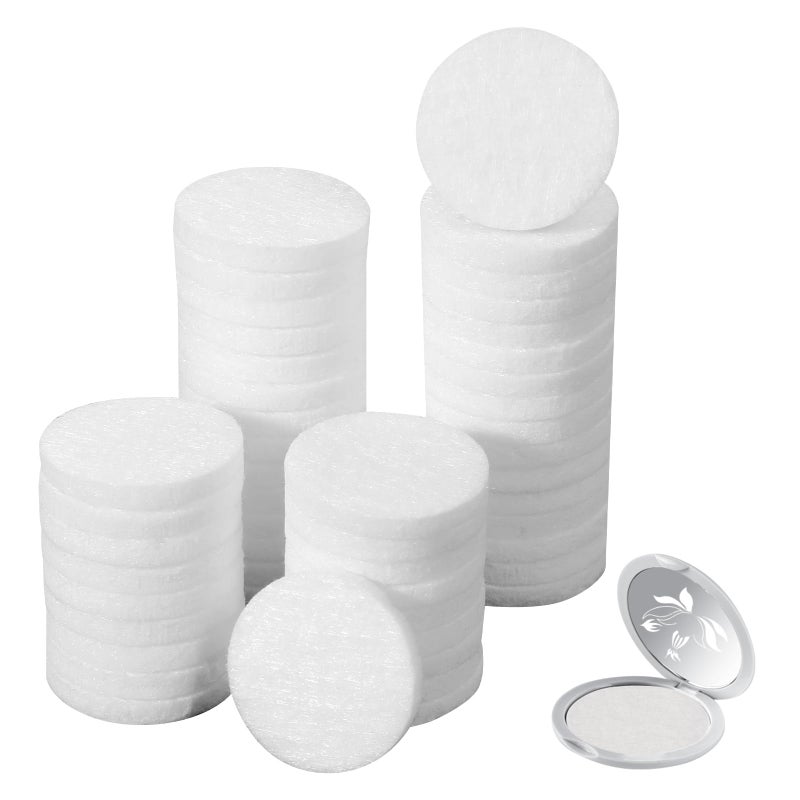 SynHHergyx Diffuser Refill Pads, 50 Pcs 1 Inch Round Essential Oil Diffuser Pad Mini Microfibre Air Filter Scent Pads Unscented Pad for Humidifier Air Purifier Home Car Plug in Diffuser-Refill (White) - Image 1