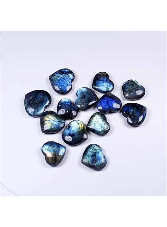 Generic Crystal Palm Heart Labradorite - Labradorite Crystals Heart Gemstone Healing | Mineral Reiki Pocket Crystal Tumble Collection | Heart Shape Puff Stones for Good Luck Charm Meditation Gift, 1  - Image 3