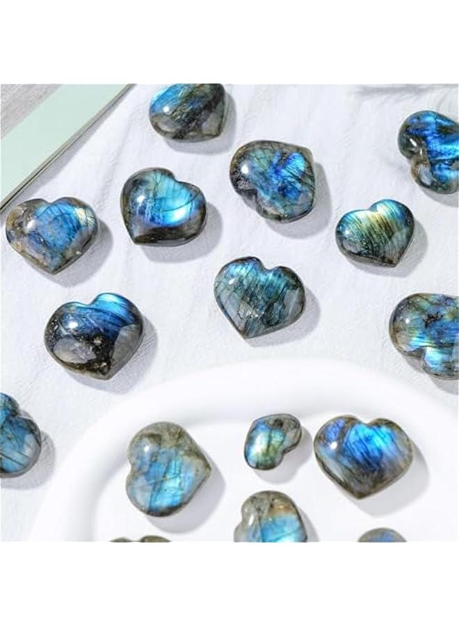 Generic Crystal Palm Heart Labradorite - Labradorite Crystals Heart Gemstone Healing | Mineral Reiki Pocket Crystal Tumble Collection | Heart Shape Puff Stones for Good Luck Charm Meditation Gift, 1  - Image 4