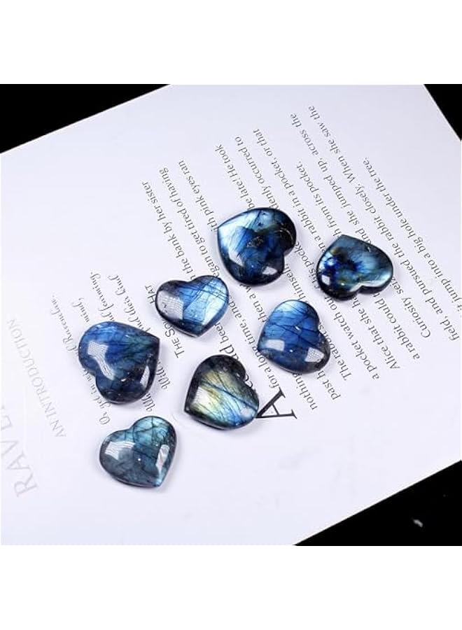 Generic Crystal Palm Heart Labradorite - Labradorite Crystals Heart Gemstone Healing | Mineral Reiki Pocket Crystal Tumble Collection | Heart Shape Puff Stones for Good Luck Charm Meditation Gift, 1  - Image 5