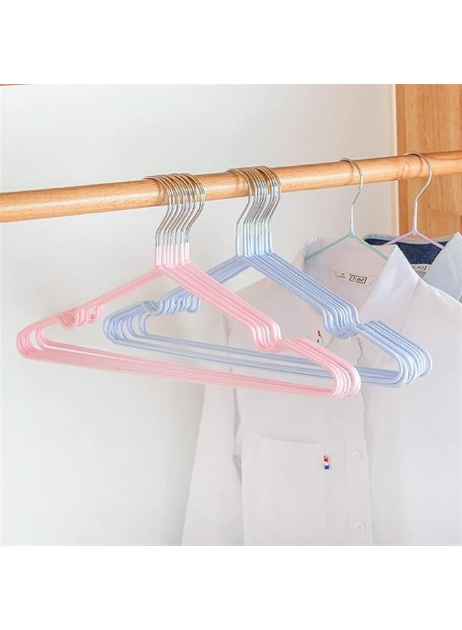 Set of 10 40cm Silicone Coated Stainless Steel Non-Slip Slim Clothes Hangers with Serrated Grooves for Shirts, Dresses, Coats, Pants, Wardrobe Space Saving - Image 3