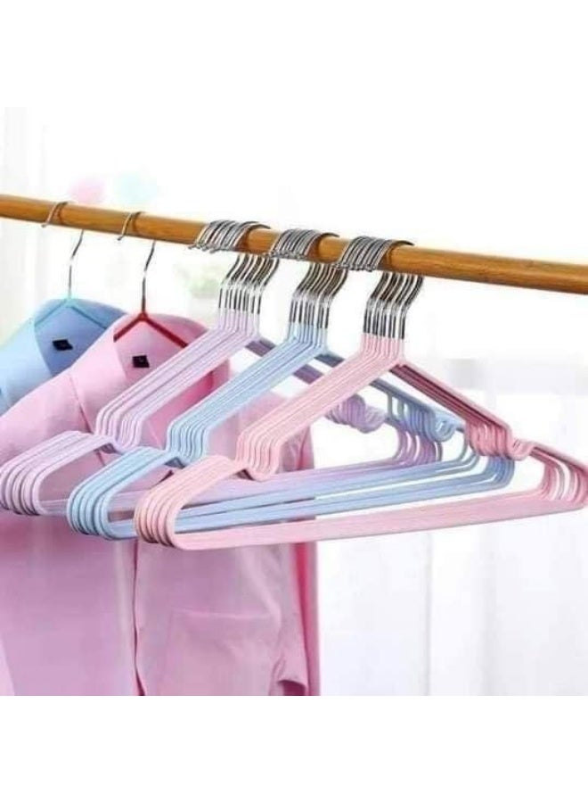 Set of 10 40cm Silicone Coated Stainless Steel Non-Slip Slim Clothes Hangers with Serrated Grooves for Shirts, Dresses, Coats, Pants, Wardrobe Space Saving - Image 5