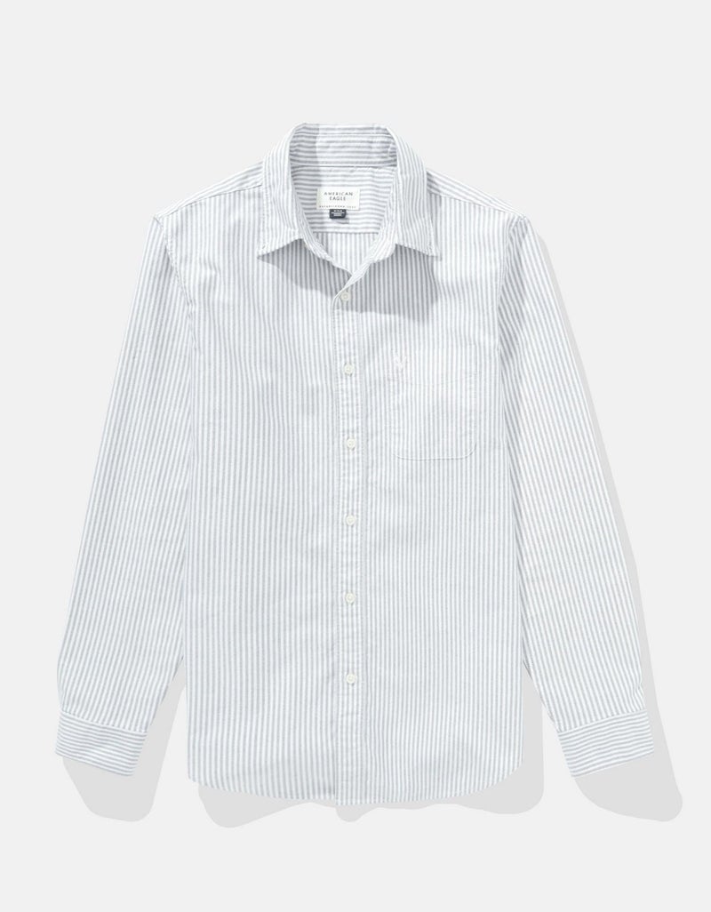 American Eagle AE Everyday Striped Oxford Button-Up Shirt - Image 4