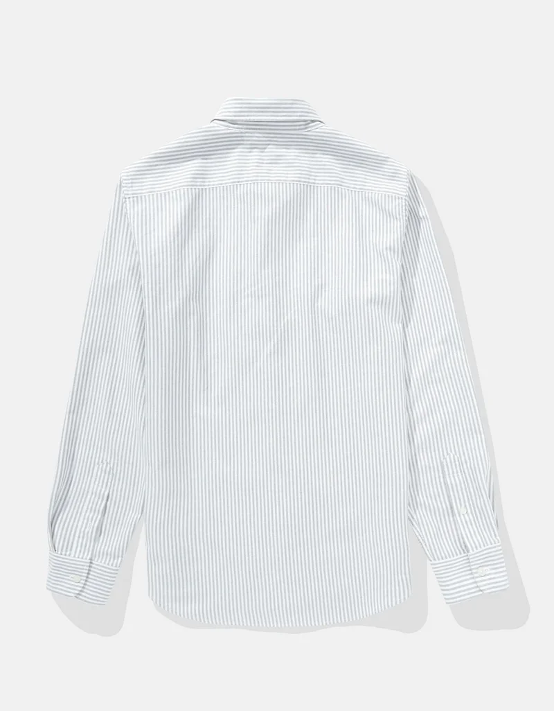 American Eagle  AE Everyday Striped Oxford Button-Up Shirt for Men | Best Price UAE