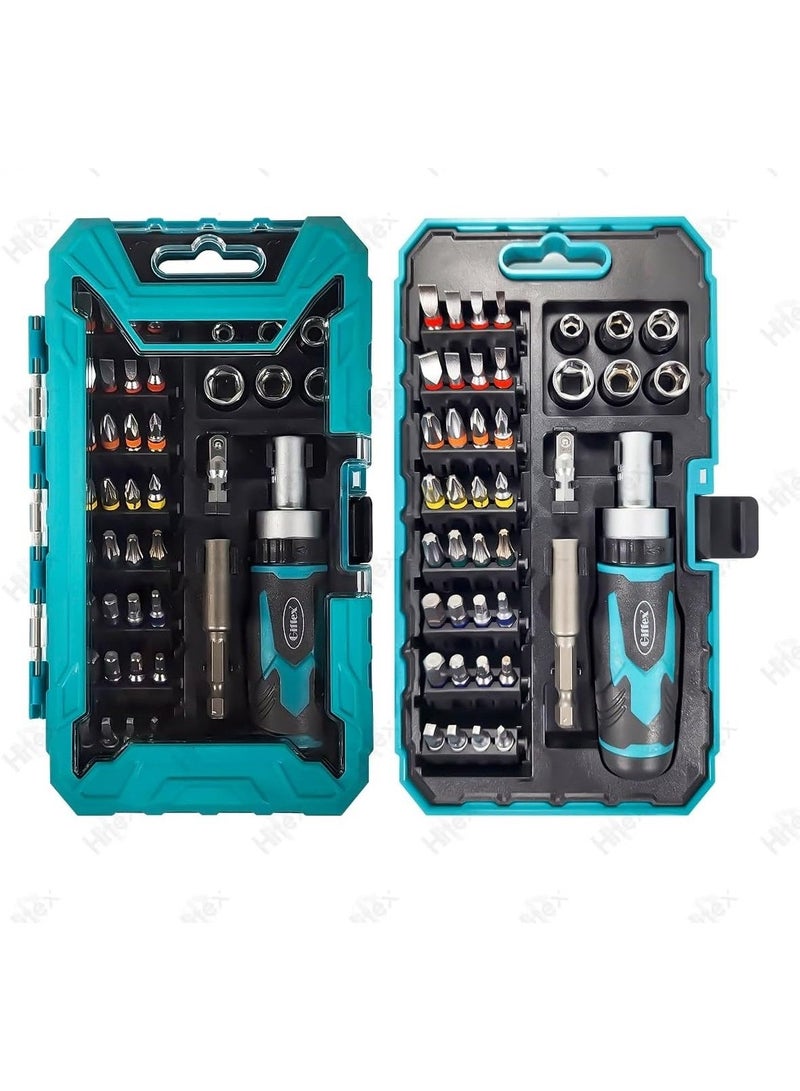 Giffex 41PCS Ratchet & Bit Tool Set – Includes Magnetic Bit Holder, 6 Sockets, and 32 Color-Coded Bits – Ideal for DIY & Professional Use - Image 3