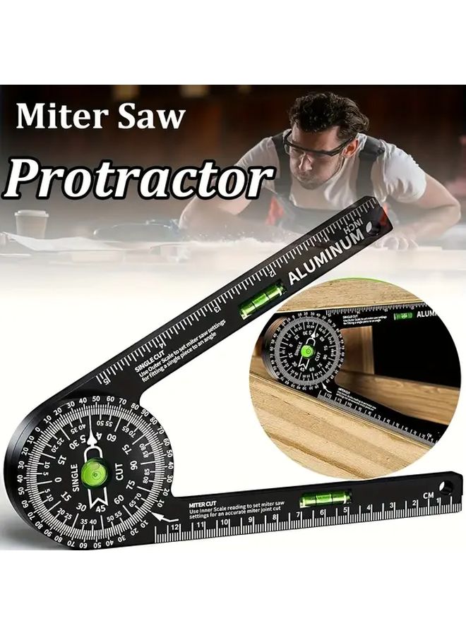 Heavy Duty 360 Degree Swivel Miter Saw Protractor With Laser Angle Measurement - Image 2