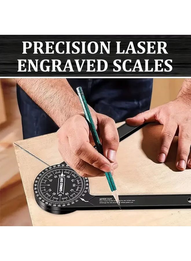 Heavy Duty 360 Degree Swivel Miter Saw Protractor With Laser Angle Measurement - Image 5