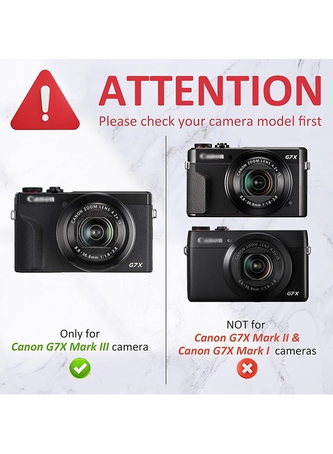 Wffo Silicone Case with a Tempered Glass Screen Protectorfor Canon Powershot G7 X Mark III Digital Camera Soft Silicone Protective Cover with Removable Lens Cover Anti Slip Anti Scratch Black - Image 2