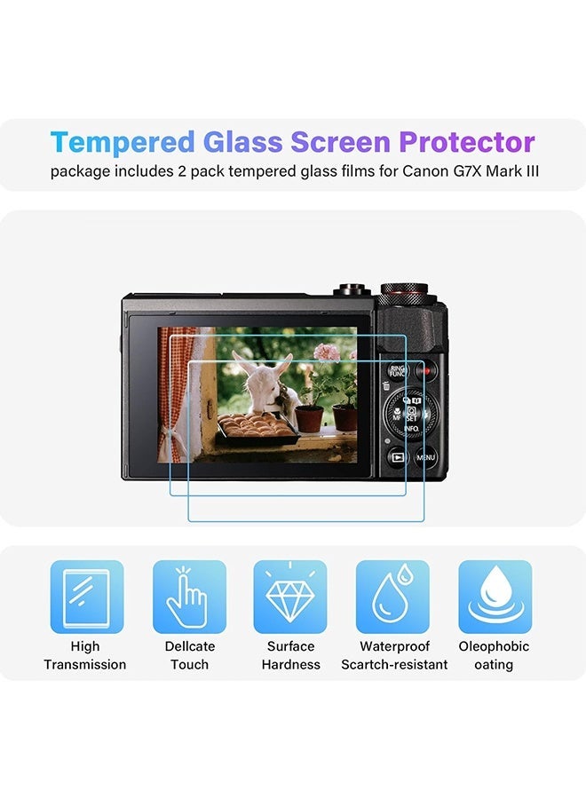 Wffo Silicone Case with a Tempered Glass Screen Protectorfor Canon Powershot G7 X Mark III Digital Camera Soft Silicone Protective Cover with Removable Lens Cover Anti Slip Anti Scratch Black - Image 3