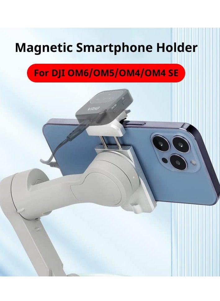 Metal Magnetic Phone Holder for DJI, with Cold Shoe for Microphone, Smartphone Tripod Mount Compatible with DJI, Gimbal Stabilizer Accessories - Image 2