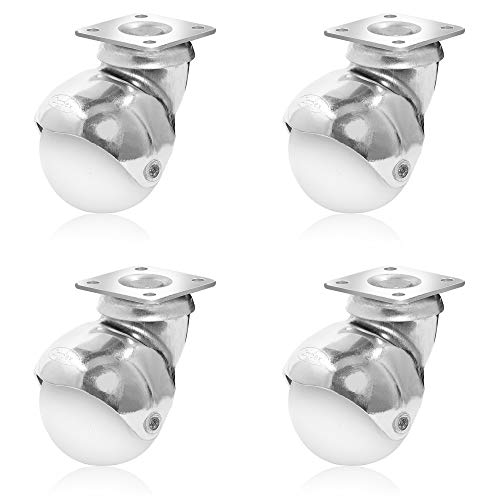 IMPEX Ball Caster Wheel | Pack of 4 |Heavy Duty 50 mm for Office Chair Wheels| Desk Chair| Shopping Trolley| Furniture equipment and More | PLATE TYPE| - Image 1