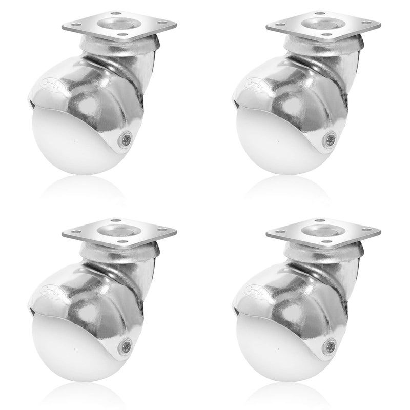 IMPEX Ball Caster Wheel | Pack of 4 |Heavy Duty 50 mm for Office Chair Wheels| Desk Chair| Shopping Trolley| Furniture equipment and More | PLATE TYPE| - Image 5