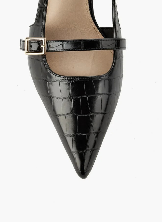 Flora Bella By Shoexpress Black Women Buckle Accent Slingback Shoes for Women | Best Price UAE