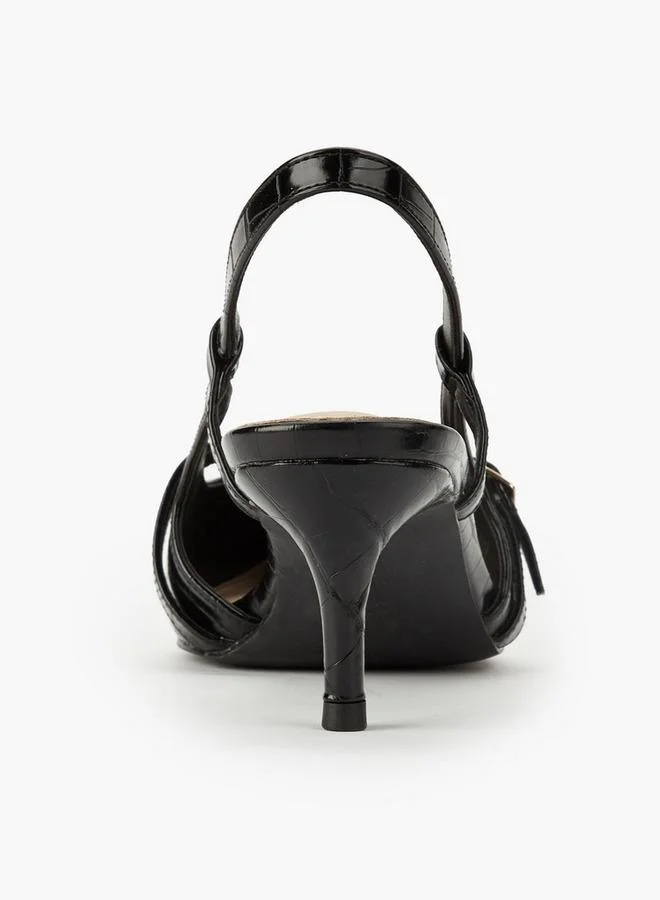 Flora Bella By Shoexpress Black Women Buckle Accent Slingback Shoes for Women | Best Price UAE