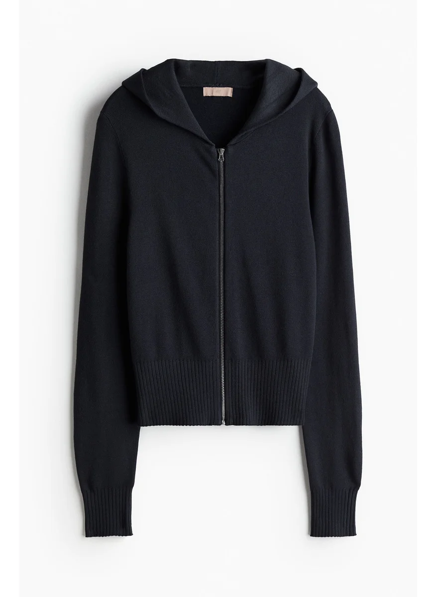 H&M Fine-Knit Zip-Through Hoodie