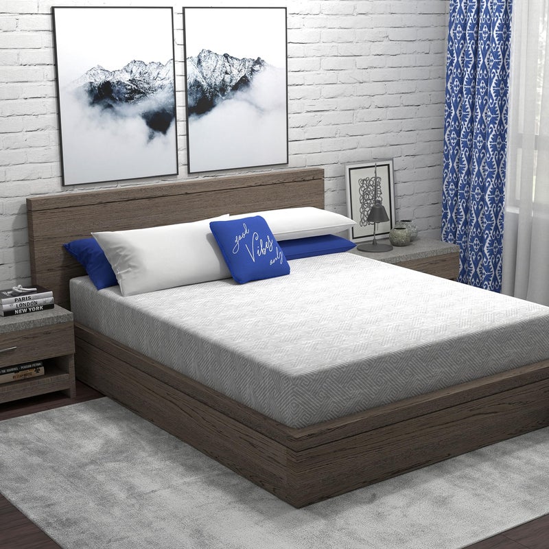Vibe Heather Grey Gel Memory Foam Mattress CertiPURUS and OekoTEX Certifed BedinaBox in Ultra Small Package 10Inch Full