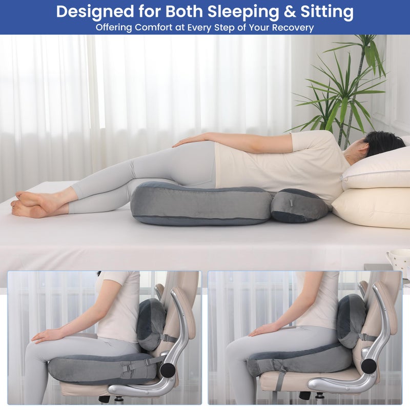 HOMBYS Adjustable BBL Pillow After Surgery with Lumbar Support, Brazilian Butt Lift Pillow Pad, Multi-Purpose Post Recovery Seat Cushion for Sitting, Sleeping, Driving, Washable Cover for Women - Image 4