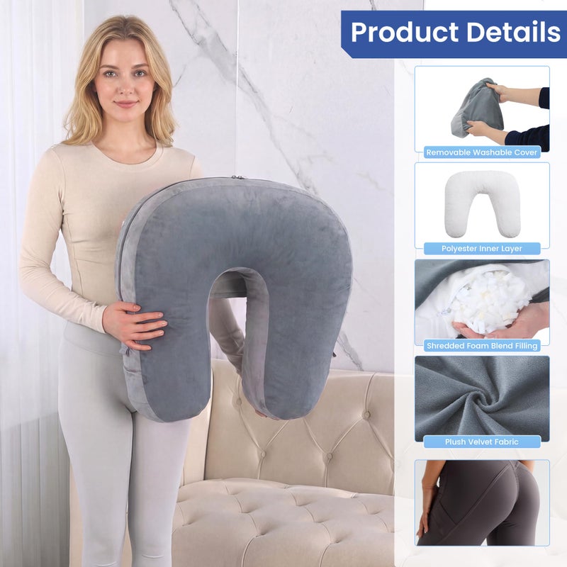 HOMBYS Adjustable BBL Pillow After Surgery with Lumbar Support, Brazilian Butt Lift Pillow Pad, Multi-Purpose Post Recovery Seat Cushion for Sitting, Sleeping, Driving, Washable Cover for Women - Image 5