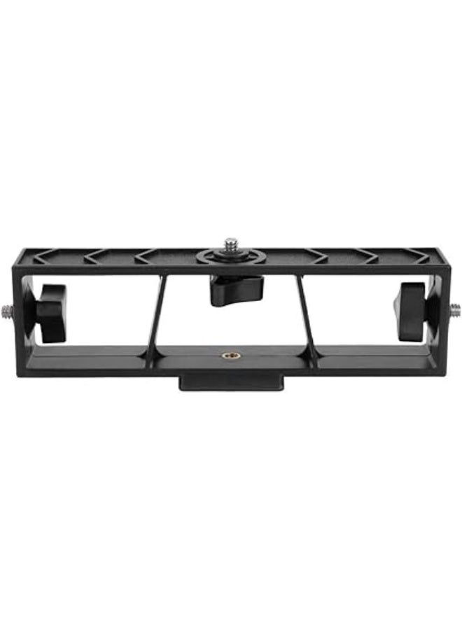 Topiky 3 in 1 Phone Extension Bracket,Portable 360º Rotation Adjustable Triple Multi-function Live Broadcast Extened Mount Smartphone Camera Holder Stand for Tripod,LED Light, Microphone,Slider - Image 3