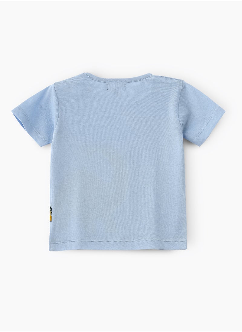 JAM Boys' Blue Dinosaur Graphic Cotton T-Shirt  - Image 2