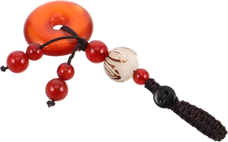 Chalcedony Car Keychain Pendant Creative Keychain Ornament for Keys Bags Unique Chinese Style Decoration - Image 1